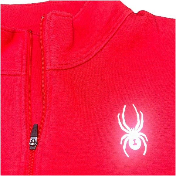 Spyder Men's Large Red Quarter Zip Pullover Outdoors Fishing Lightweight - Picture 2 of 9